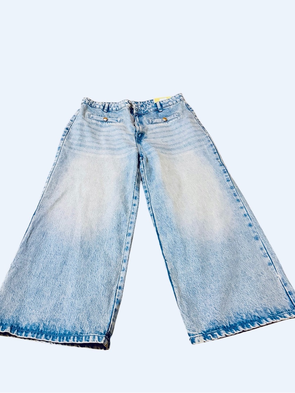 🌼💜NWT MICHAEL KORS SELMA CROP WODE LEG Wide Leg Light Wash Women's Jeans